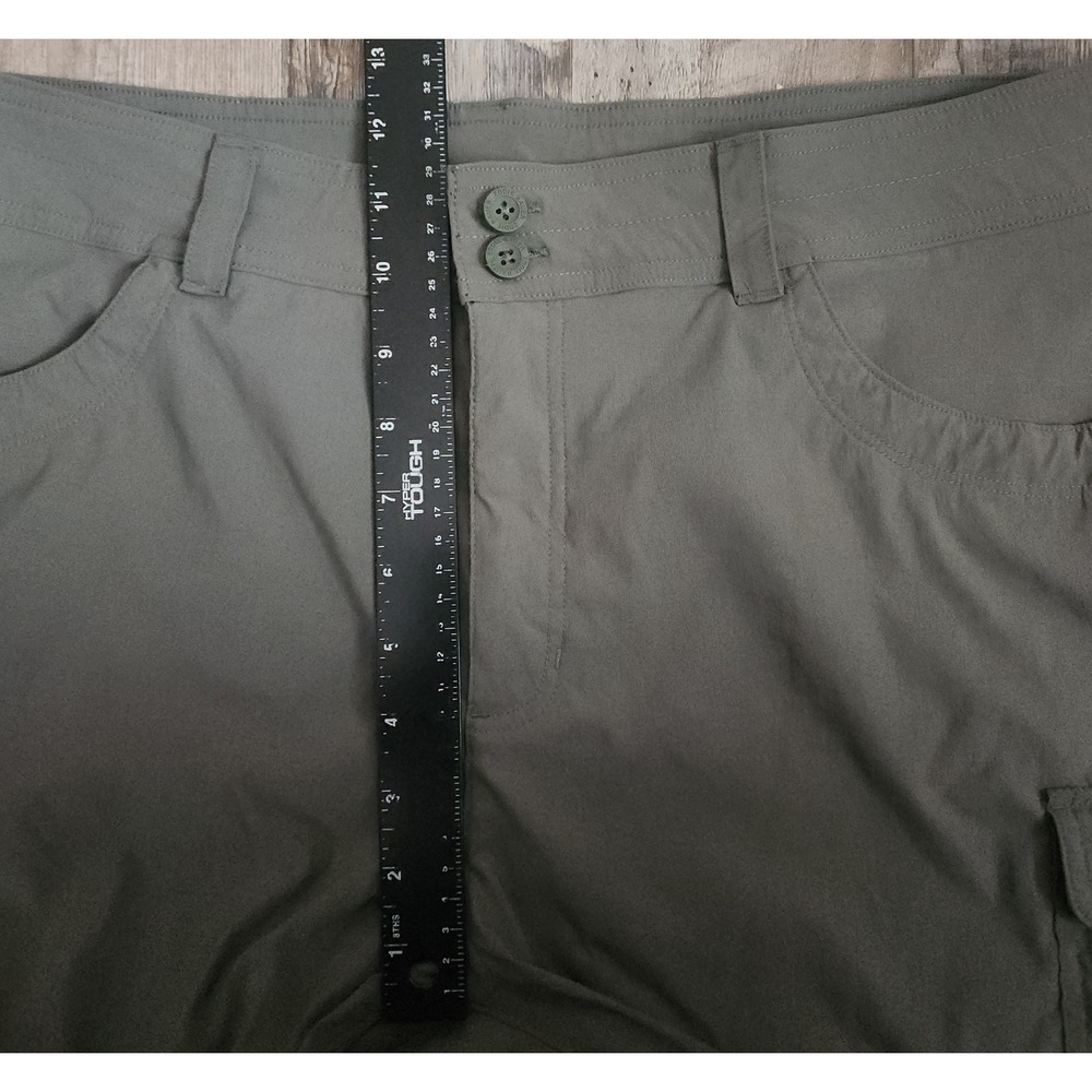 Eddie Bauer Summer Trail Shorts Womens 16 Green Cargo Hiking Outdoor Stretch - Picture 5 of 8